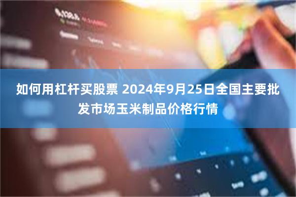 如何用杠杆买股票 2024年9月25日全国主要批发市场玉米制品价格行情